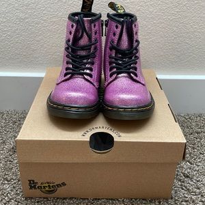 Dr. Martens Dark Pink 1460 Glitter Boots
